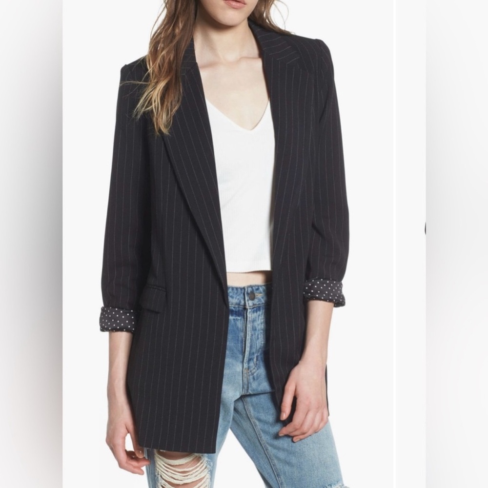 AFRM Nova Oversized Pinstripe Blazer • Black • Size M • NWOT